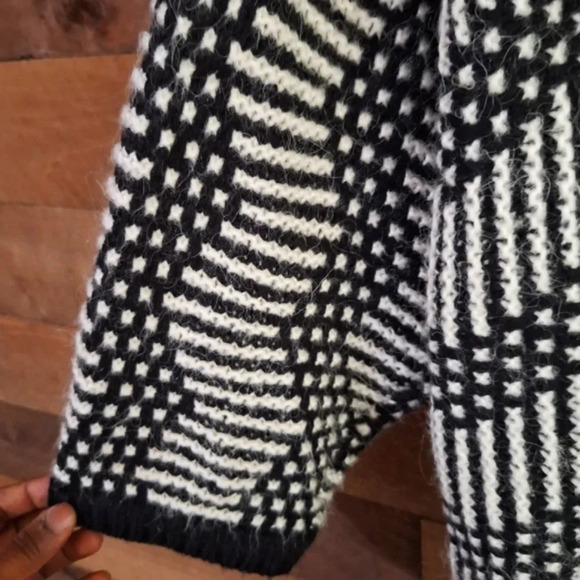 Gap Chevron Open Wool Knit Cardigan w/ Alpaca SZ Large - Picture 5 of 9